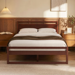 Artiss Bed Frame Queen Size Wooden Walnut WITTON