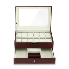 Embellir 12 Grids Watch Box Organizer Case Jewelry Display Storage Showcase