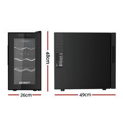 Devanti Wine Fridge Cooler 8 Bottles