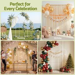 Wedding Arch Backdrop Stand Set of 3 Metal Wedding Arched Frame White, Easy to Assemble, Stable Balloon Arch Standfor Wedding, Baby Shower, Party Decoration