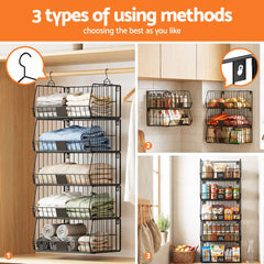 Artiss 5 Tier Stackable Closet Organizers and Storage Closet Hanging Storage Organizer Shelves
