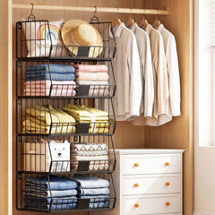Artiss 5 Tier Stackable Closet Organizers and Storage Closet Hanging Storage Organizer Shelves