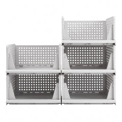 Artiss 5 Pack Stackable Plastic Storage Foldable Closet Organizers