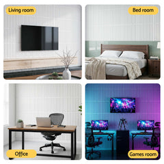 Artiss 3D Wall Panels Vertical PVC Decorative Panels 50x50cm Set of 15 Feature Wall Vert
