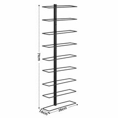 Artiss Wall Mounted Wine Rack 9 Bottles Display Storage Organizer Metal Black