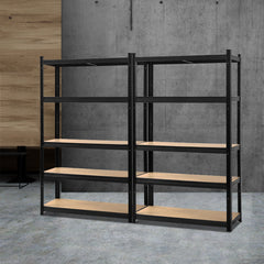 Giantz 2x1.8M Garage Shelving Warehouse Rack Pallet Racking Storage Shelf Black