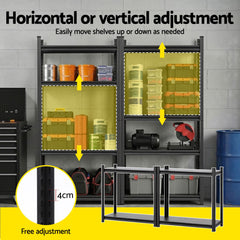 Giantz Garage Shelving 1.8X1.8m Warehouse Rack Storage Shelves Workshop Racks Steel