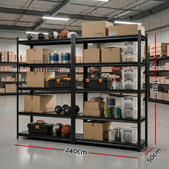 Giantz Garage Shelving 2.4X1.8m Warehouse Rack Storage Shelves Workshop Racks Steel