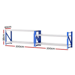 Giantz 2x 0.9M Garage Shelving Workbench Warehouse Rack