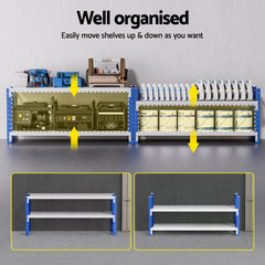 Giantz 2x 0.9M Garage Shelving Workbench Warehouse Rack
