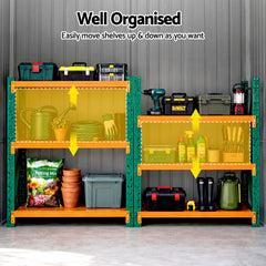 Giantz Garden Shed with 3-Tier Garage Shelving Rack Outdoor Tool Storage Racks