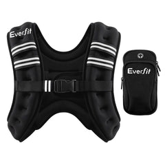 Everfit 3kg Weighted Vest Men Women, Reflective Running Vest with Armband Pouch