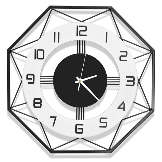 Large Wall Clocks 42cm Modern Non Ticking Quartz Battery Operated Silent Hanging Watch with Bold Numbers and Thickened Dial for Living Room Bedroom Decor