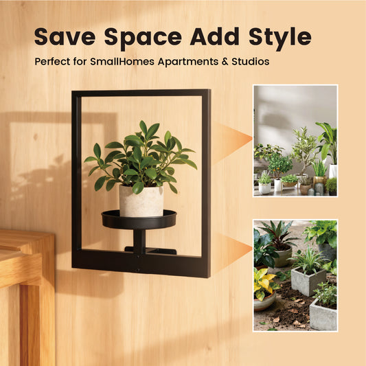 3Pcs Wall Planter Picture Metal Frame Wall Plant Holders Indoor Wall Decor Hanging Planters 9kg Loading Capacity Fits 7.6–14.0 cm Plant Pot Space Saving