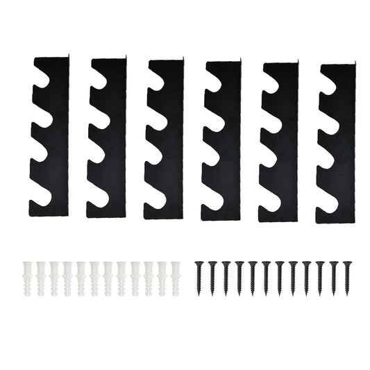 3 Sets Garden Tool Organizer Heavy Duty Carbon Steel Wall-mounted Garage Shed Storage Utility Racks For Broom Rake Mop 100Lbs Strong Loading Capacity