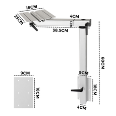 Adjustable RV Table Leg 360° Rotating Support Pedestal Table Leg RV Accessories, Detachable Aluminum Alloy Support Table Pedestal with Stepless Knob