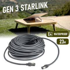 Gen 3 Starlink Cable 75FT/23m Rectangular Replacement Internet Kit Satellite Cable Extension for Starlink Waterproof Outdoor Black