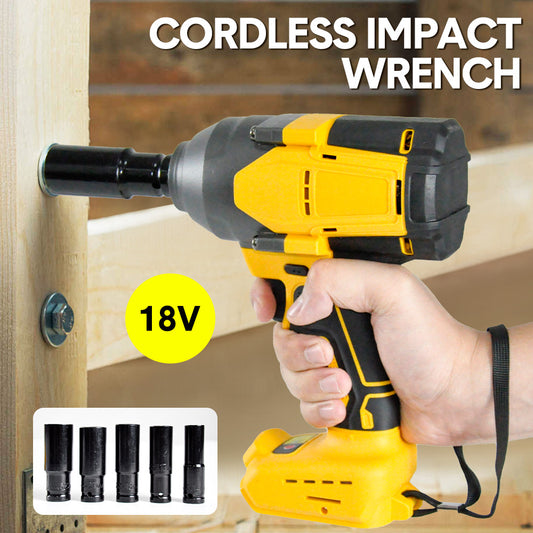 Cordless Impact Wrench Brushless High Torque Hog Ring Compatible Dewalt 18V Battery with 6 Sockets 14mm/17mm/18mm/19mm/21mm/22mm- Skin Only