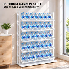 5 Layers Floor Display Rack Steel Wire Organizer with Anti-Slip Slanted Shelves and Stable Base for Retail Shop Fused Beads Candy Snack Sample Organization
