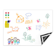 90x120cm Magnetic Whiteboard Paper Removable No-Ghosting Dry Erase White Board Sheet Includes Stickers Markers And Eraser for Home Classroom Office