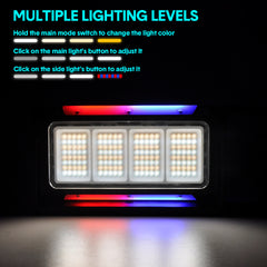 Magnetic LED Work Light 8000mAh Rechargeable 1700 Lumens 320 LED 360 Rotating Waterproof Type C with Digital Display Red Warning for Car Repair Job Site