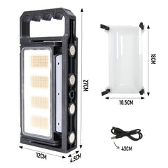 Magnetic LED Work Light 8000mAh Rechargeable 1700 Lumens 320 LED 360 Rotating Waterproof Type C with Digital Display Red Warning for Car Repair Job Site