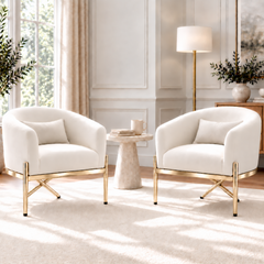 Artiss Armchair Velvet Lounge Accent Chair Nursing Sofa White, Single Sofa Armchair for Living Room, Bedroom, Office and Vanity.