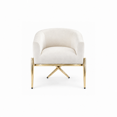 Artiss Armchair Velvet Lounge Accent Chair Nursing Sofa White, Single Sofa Armchair for Living Room, Bedroom, Office and Vanity.