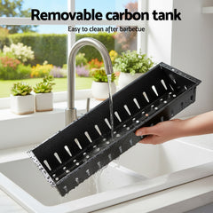 Grillz Portable BBQ Grill w/ Stainless Steel Racks & Pans for Outdoor