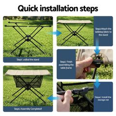 Weisshorn Folding Camping Table Portable Picnic Desk Camp Furniture