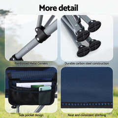 Weisshorn Camping Chair Folding Outdoor Portable Seat Lightweight Beach Picnic Fishing Capacity 120KG Navy Blue