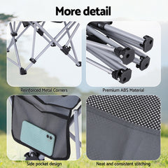 Weisshorn Camping Chair Adjustable Reclining Portable Outdoor Folding Chair Grey