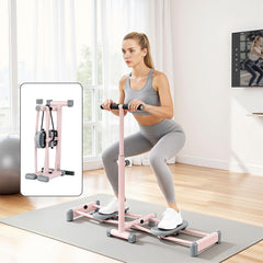 Everfit Foldable Ski Exercise Machine Leg Thigh Trainer Home Fitness Cardio Pink