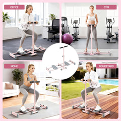 Everfit Foldable Ski Exercise Machine Leg Thigh Trainer Home Fitness Cardio Pink