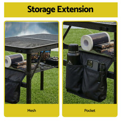 Gardeon BBQ Camp Table, 60*40*56 Portable Foldable Lightweight Grill Outdoor Metal Table 2.5kg