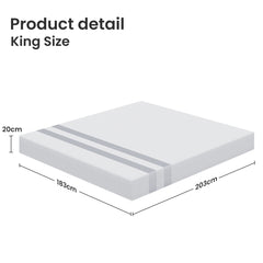 BedStory King Memory Foam Mattress 20cm Cooling Gel Foam Mattress in a Box Medium Soft Feel
