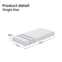 BedStory Single Memory Foam Mattress 20cm Cooling Gel Foam Mattress in a Box Medium Soft Feel