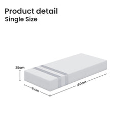 25cm Single Reversible Gel Memory Foam Mattress BedStory Medium & Firm