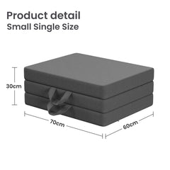 10cm Small Single BedStory 3-Fold Mattress Folding Foam Bed Washable Cover, 180x70cm