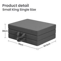 15cm Small King Single BedStory 3-Fold Mattress Folding Foam Bed Washable Cover, 190x80cm
