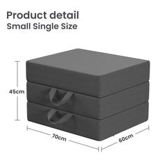 15cm Small Single BedStory 3-Fold Mattress Folding Foam Bed Washable Cover, 180x70cm