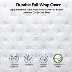 RoomSense Double 34cm Medium Soft Gel Mattress Bundle, Oatmeal Bed Frame