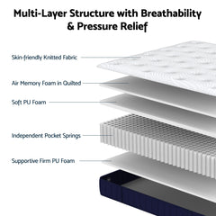 RoomSense Single Firm Mattress 26cm Bundle with Storage Bed Frame