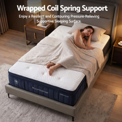 RoomSense King Single Mattress, 34cm Thick Medium Soft Hybrid Mattress for Back Pain Relief, Tencel Cooling Pocket Spring Mattress King Single Size in a Box