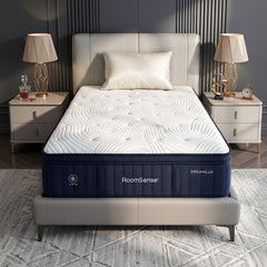 RoomSense King Single Mattress, 34cm Thick Medium Soft Hybrid Mattress for Back Pain Relief, Tencel Cooling Pocket Spring Mattress King Single Size in a Box