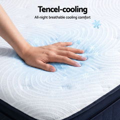 RoomSense Single Mattress, 34cm Thick Medium Soft Hybrid Mattress for Back Pain Relief, Tencel Cooling Pocket Spring Mattress Single Size in a Box