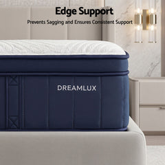 RoomSense Single Mattress, 34cm Thick Medium Soft Hybrid Mattress for Back Pain Relief, Tencel Cooling Pocket Spring Mattress Single Size in a Box