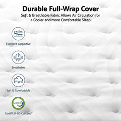 RoomSense Queen Mattress , 30cm Medium Firm Hybrid Mattress with Latex Lumbar Support for Back Pain Relief , Pocket Spring Mattress Queen Size in a Box