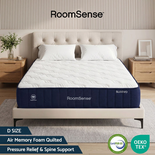 RoomSense Double Mattress, 26cm Orthopedic Firm Mattress for Back Pain Relief, Pocket Spring Hybrid Mattress Double Size for Home & Rental