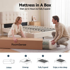 RoomSense King Single Mattress, 26cm Orthopedic Firm Mattress for Back Pain Relief, Pocket Spring Hybrid Mattress King Single Size for Home & Rental